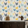 thumbnail image 2 of Peel and Stick Wallpaper 17.7in x 9.8ft Farmhouse Plaid Chicken Blue Yellow Gray Red Contact Paper Vinyl Self-Adhesive Removable Wall Paper for Bedroom Nursery Bathroom Renter Friendly, 2 of 8