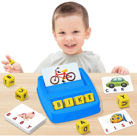 MANCHE Toddler Educational Alphabet Matching Letter Game, Plastic Blue