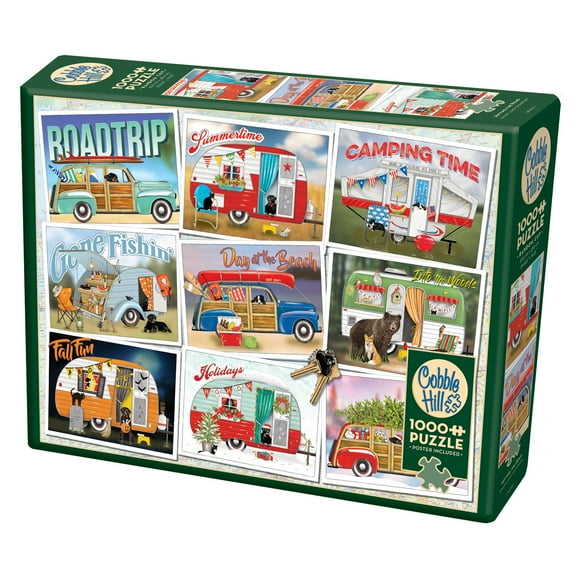 Cobble Hill 1,000 piece puzzle - Hitting the Road - reference poster included