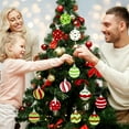 thumbnail image 6 of Christmas Wooden Ornaments Set 24Pcs Wooden Christmas Tree Hanging Ornament Decoration Pendants Home Party Decor (Red Green White), 6 of 7
