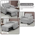 thumbnail image 6 of Accent Chairs Armchairs Arm Lounge Chair into Sofa Bed Linen with USB, Storage Space for Living Room Bedroom, Light Gray, 6 of 9