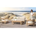 thumbnail image 2 of FHVIT Outdoor Aluminum Sofa Set, Assembly Free Sofa, Quick Assembly Coffee Table Wood Grain Veneer Sofa Set for Patio Natural Wood, 2 of 9