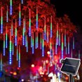 thumbnail image 4 of Guirnalda de luces LED solares con lluvia de meteoritos, guirnalda de hadas, decoración para árbol de Navidad, farolas para jardín al aire libre, 8 tubos de 30/50 cm, 4 of 5