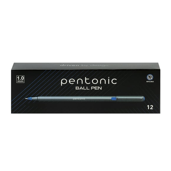 Pentonic - Bolígrafo Ball Pen 1.0 mm, Caja con 12 Piezas color Azul.