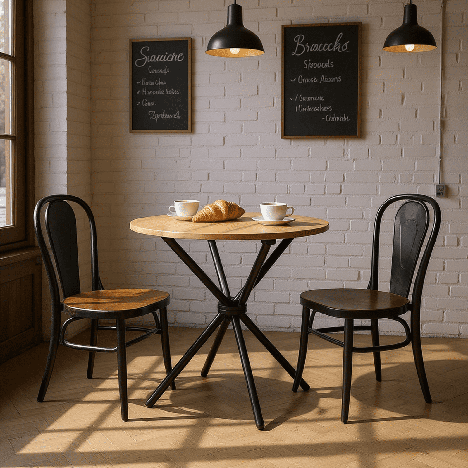 Homy Casa Round Bistro Table, Small Space Café & Balcony 31.5" Table for Kitchen, Patio, or Coffee Corner