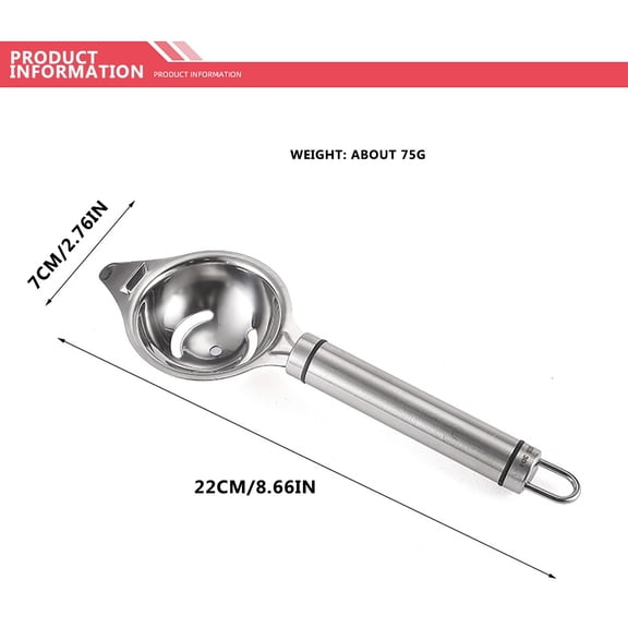 Stainless Egg White Yolk Separator Long Handle Egg Leak Integrated Kitchen Utensils