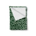 thumbnail image 2 of Green Soft Flannel Fleece Throw Blanket, Traditional Japanese Pattern with Abstract Curly Branches and Leaves, Cozy Plush for Indoor and Outdoor Use, 60" x 80", Emerald White, by Ambesonne, 2 of 6