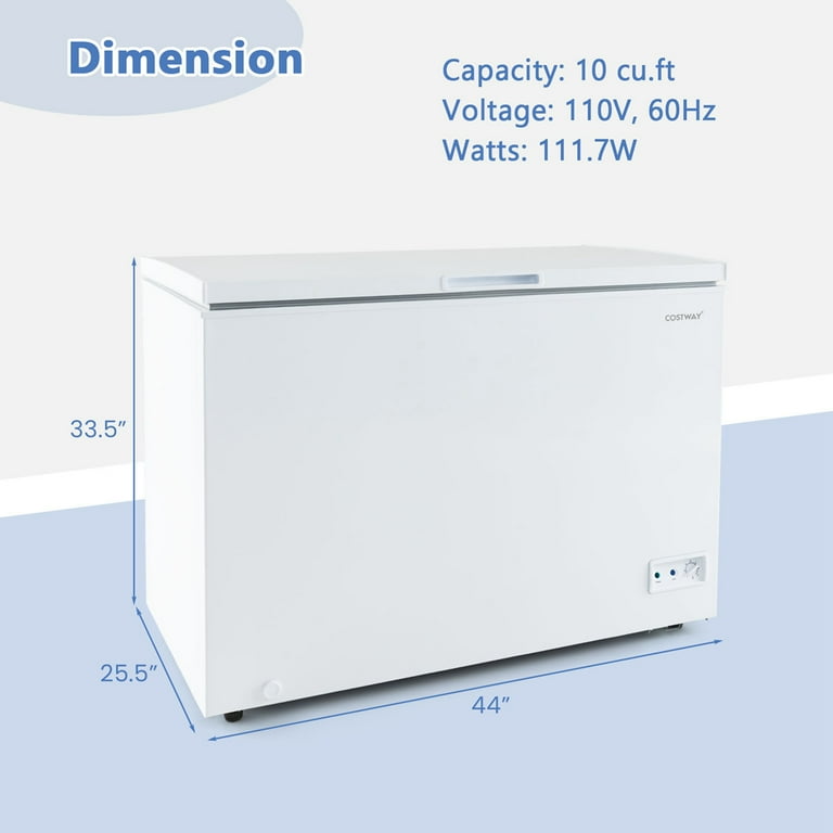 Costway 10 Cu. Ft. Hinge Style Door Compact Freezer