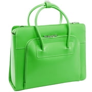 McKlein LAKE FOREST, Ladies' Laptop Briefcase, Top Grain Cowhide Leather, Green (94331)