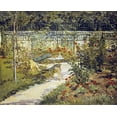 thumbnail image 2 of Manet, Edouard 18x15 Black Ornate Wood Framed with Double Matting Museum Art Print Titled - The Bench, Garden at Versailles, 2 of 4