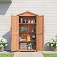 thumbnail image 2 of BELLEZE Outdoor Storage Shed with 4 Removeable Shelves, Wooden Garden Shed Lockable Tool Cabinet with Waterproof Roof, Outside Tall Tool Shed for Patio Backyard Lawn Yard - Wood, 2 of 7