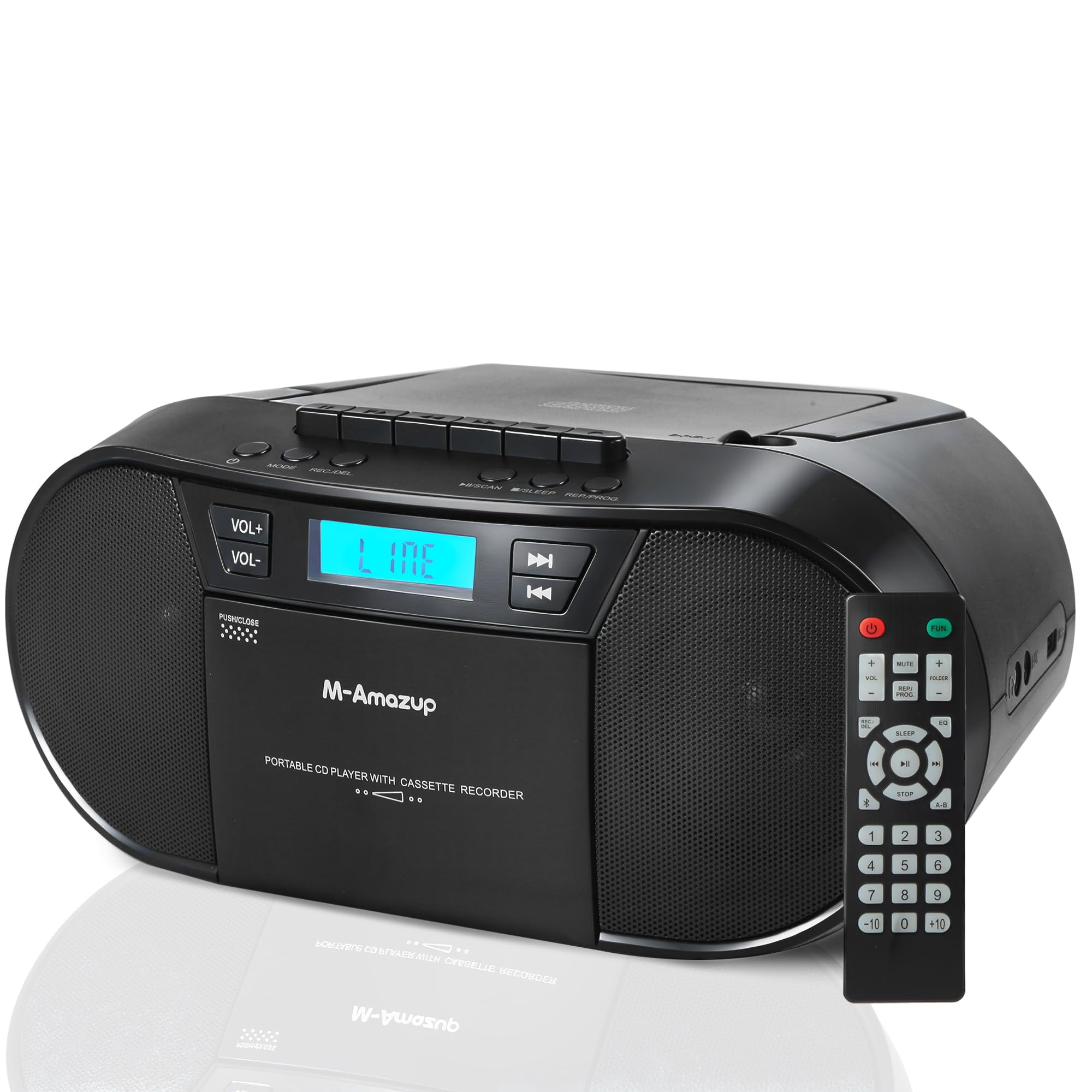 M-Amazup Boombox CD Player Portable, Cassette Player Combo with CD MP3 ...