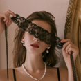 thumbnail image 4 of Nightclub party queen sexy lingerie accessories lace blindfold couple flirting blindfold ribbon abstinence veil - white, 4 of 5