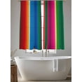thumbnail image 5 of Mexican Stripes Sheer Curtains 72 Inch Length 2 Panels Set for Living Room/Bedroom, Blue Boho Red Green Orange Art Simple Curtain Sheers Drapes Rod Pocket Curtains Window Treatment Set 52''x72''x2, 5 of 7