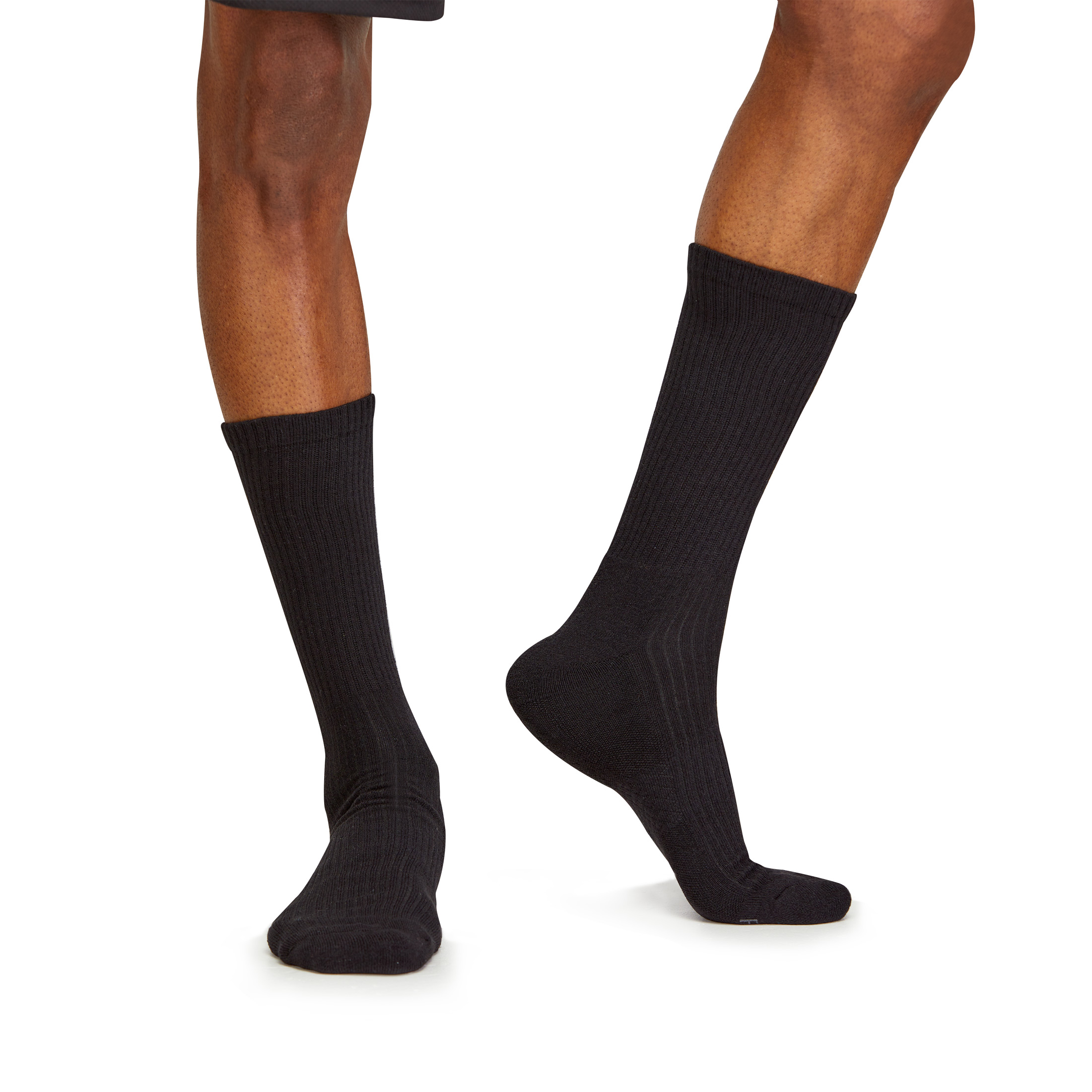 Fruit of the Loom Men's All Day Comfort Crew Socks, Sizes 12-15, Black (6-Pack)