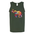 thumbnail image 2 of Wild Bobby, Colorful Walking Good Luck Elephant Animal Lover Mens Graphic Tank Top, Forest Green, X-Large, 2 of 3