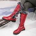 thumbnail image 7 of UngA Women Fashion Winter Boots Mid-Calf Warm Plush Lining Snow Boots for Women Red,Size 7.5, 7 of 7