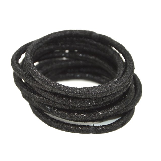Qarigey 10 piezas de bandas para el cabello, diadema elástica, tocado sólido ajustable, soporte grueso, accesorios de estilismo sin costuras Accesorio para el cabello Negro Qarigey AP011340-01B