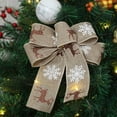 thumbnail image 4 of Bpyeka Three In A Set Christmas Decorations 18x20cm Woven Printed Christmas Snowflake Bow Ribbon Packaging Christmas Tree Pendant,Holiday Products,Christmas Gifts, 4 of 6