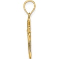 thumbnail image 2 of 14K Yellow Gold Cross With Textured Heart Edges Design Charm Made In United States k8451, 2 of 5