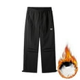 thumbnail image 5 of Men's Fleece Lined Parachute Hiking Pants Outdoor Windproof Waterproof Outdoor Cargo Pants Casual Work Ski Pants with Muti Pockets Size 3XL Black, 5 of 8