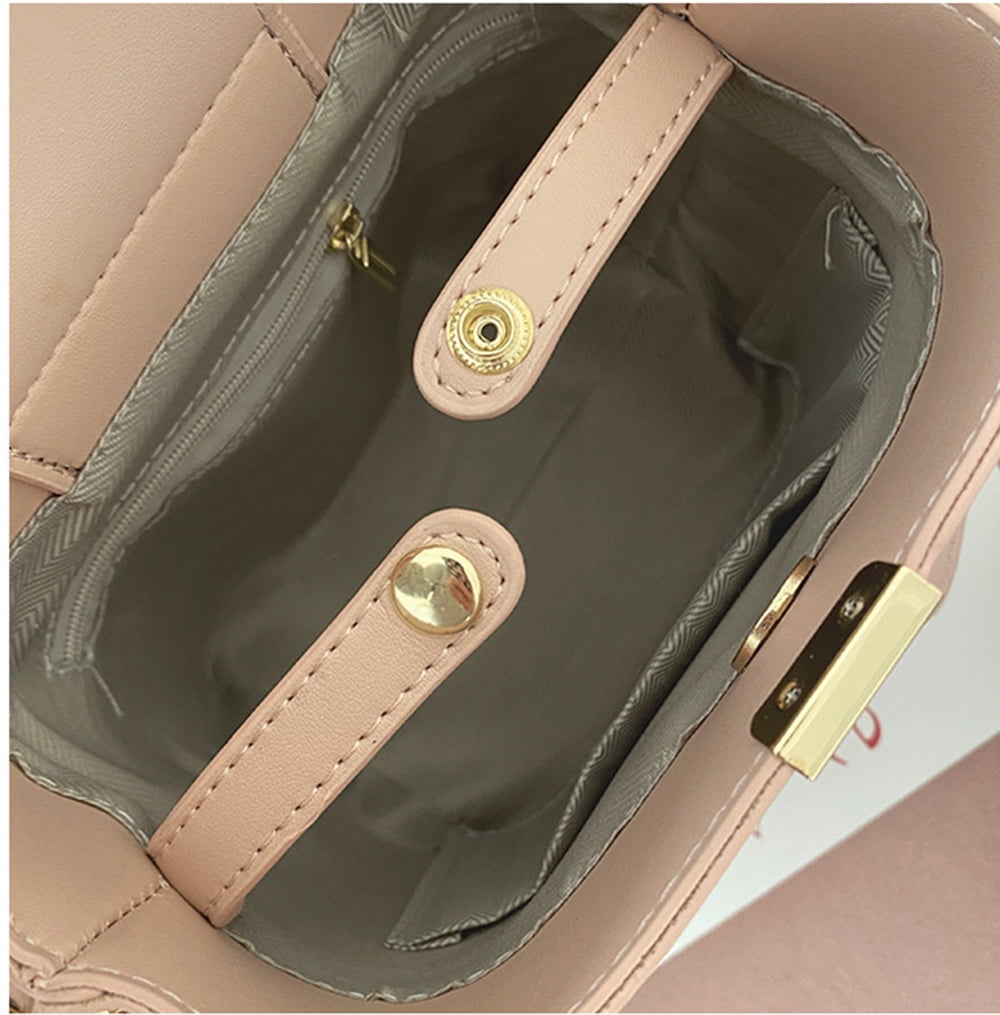 Leather Bucket Crossbody Bag for Women Medium Hobo Purse Handbag Fashion Ladies Top Handle Tote Shoulder Bag