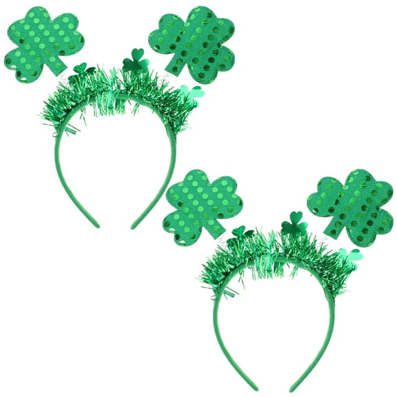 Pretyzoom Clover Hair Band Decorative Headband Green 2Set