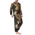 thumbnail image 2 of Salouo Palatial Style Flower Rabbit Print Button-Front Long Sleeve Pajama Set for Men, Soft 2Pjs Men's Long Sleeve Sleepwear-X-Large, 2 of 7