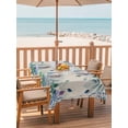 thumbnail image 2 of 60x120 Inch Outdoor Tablecloth with Umbrella Hole Zipper Rectangle Leaf Rectangular Tablecloths Outside Waterproof Vintage Blue Green Purple Ombre Fruit Plant Patio Table Cloth Cover for Picnic Party, 2 of 8