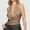 Khaki, variant on Tank Tops Women Drape Neck Halter Top Sleeveless Backless Slim Fit Womens Cami Khaki M