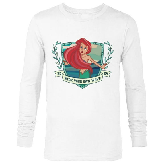 Disney Princess Ariel Little Mermaid Ride Your Own Wave 2024 - Long Sleeve T-Shirt for Men - Customized-White