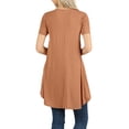 thumbnail image 2 of Women V-neck Short Sleeve Round Hem Flowy A-Line Tunic Top with Side Pockets, 2 of 3