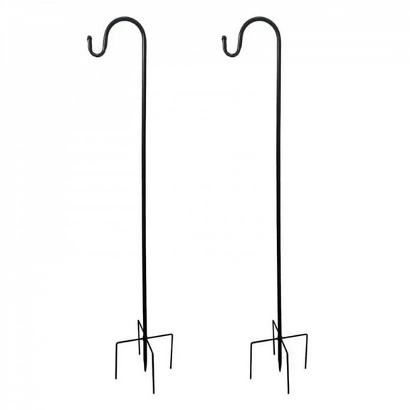 The outdoor hook of the double shepherd hook-the thick heavy-type adjustable garden hook of inserting the base of the foot