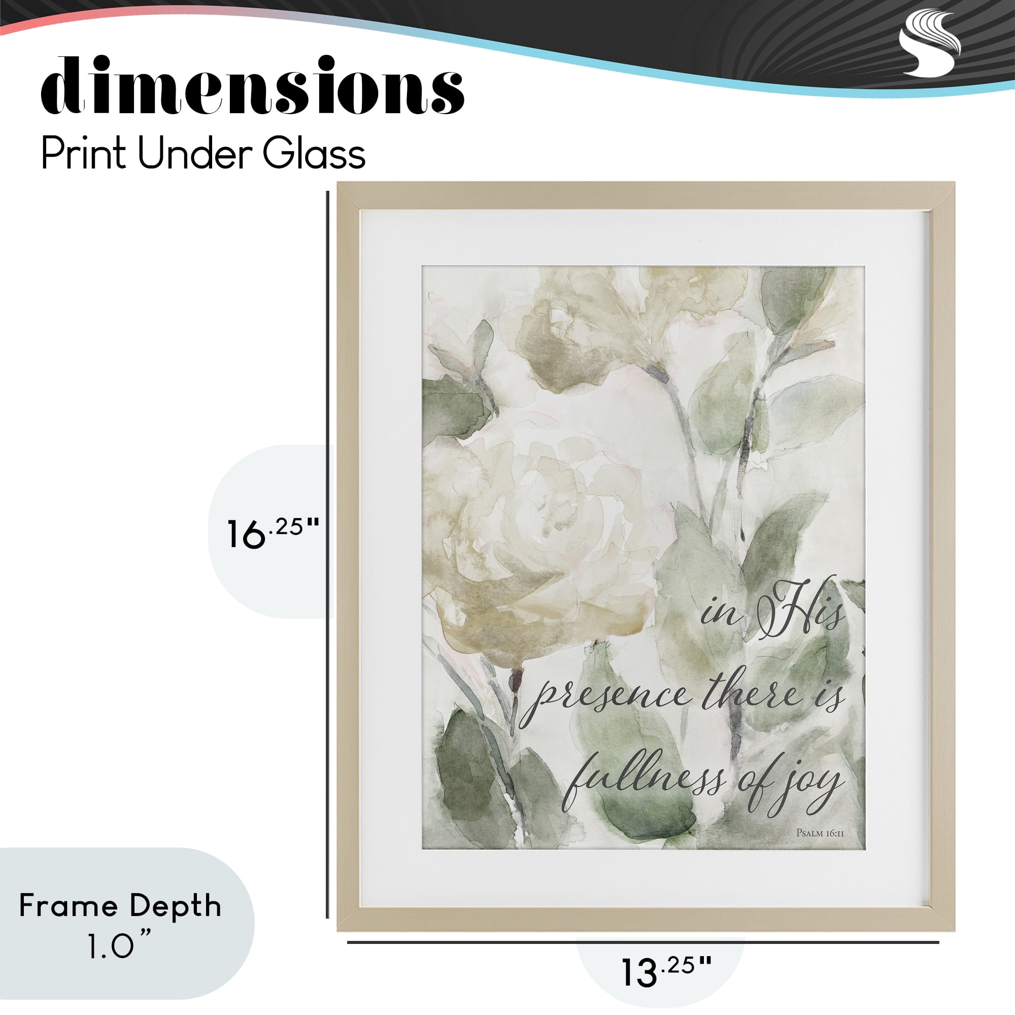 Stupell Industries His Presence Floral Scripture Birch Framed Print Under Glass, design by Lanie Loreth