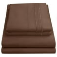 thumbnail image 2 of Olivia Branch 1800 Thread Count Microfiber Bed Sheet Set Twin XL - Chocolate Brown, 2 of 2