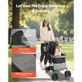 thumbnail image 2 of KFFKFF Animal Buggy, Supports up to 44 lbs, Collapsible Canine Cart, Quad-Wheel Feline Buggy with Ventilated Screens & Switchable Grip, Mobile Animal Transport Buggy with Stopping Mechanism, 2 of 9