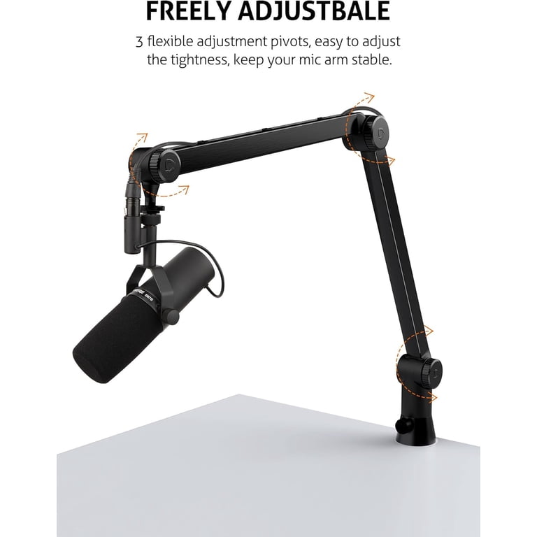 SUNMON Blue Yeti Microphone Boom Arm, Heavy Duty, 15-inch, 360