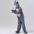 thumbnail image 5 of Zwiiyzr Girls Casual Cartoon Animal Jumpsuits Long Sleeve Hooded Rompers 5-12 Years Gray, 5 of 9