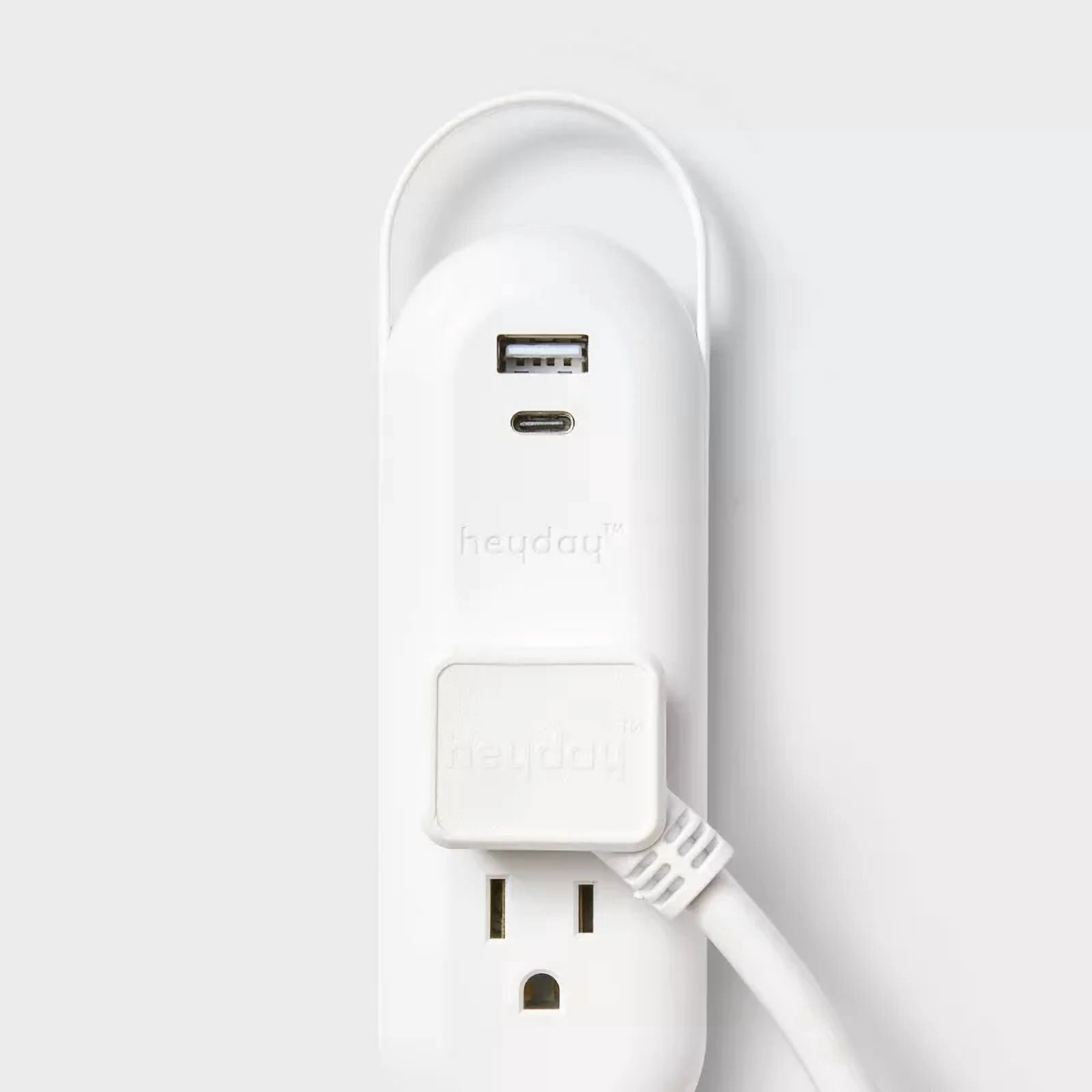 6' 2-Outlet Indoor Extension Cord with USB and USB-C Ports