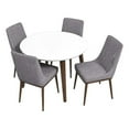 thumbnail image 1 of Allora 5-Piece Mid-Century Modern Dining Set with 4 Fabric dining chairs in Gray, 1 of 6