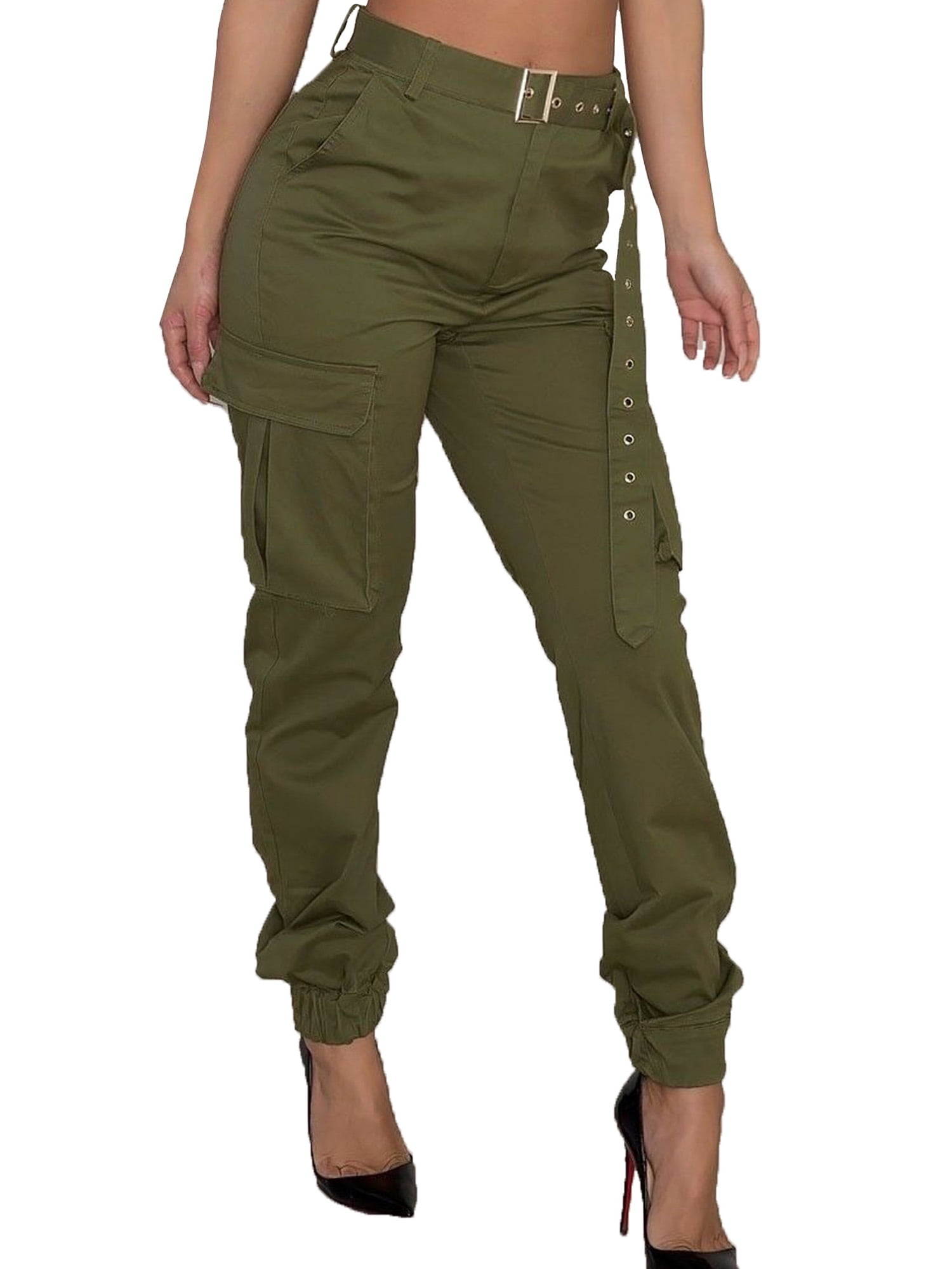 wsevypo - WSEVYPO Women's Cargo Pants, Casual Outdoor Solid Color Jogger Workout Pants - Walmart