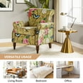thumbnail image 4 of Floral Armchairs Set of 2 Living Room Accent Chairs Upholstered, Mustard, 4 of 9