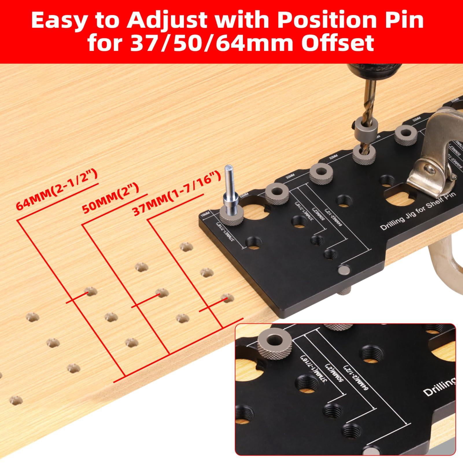 Shelf Pin Jig 1/4 Inch Aluminum Alloy Drilling Drill Guide For Straight Holes Cabinet Hardware Template Woodworking Tools