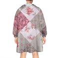 thumbnail image 2 of Wearable Oversized Blanket,Pioneer Flower Floral Print Pattern Wearable Blanket Hoodie for Adults,Cozy Hooded Blankets with Super Pockets,Super Warm Fuzzy Pullover for Women & Men, 2 of 6