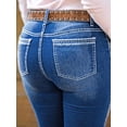 thumbnail image 4 of ROAD MARKINGS Western Bootcut Jeans, Embroidered Feather Design, Contrast Stitching, Blue Denim (US, Alpha, Small, Regular, Regular, Blue), 4 of 4
