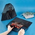thumbnail image 3 of Polyester String Bags Multi-use Gym Drawstring bag Mesh Carry bag Rectangle Black 348x333x2mm, 3 of 4