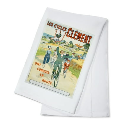Les Cycles Clement - Ont Conquis la Route Vintage Poster France (100% Cotton Kitchen