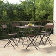 thumbnail image 1 of vidaXL Folding Bistro Chairs 6 pcs Brown Poly Rattan and Steel, 1 of 5