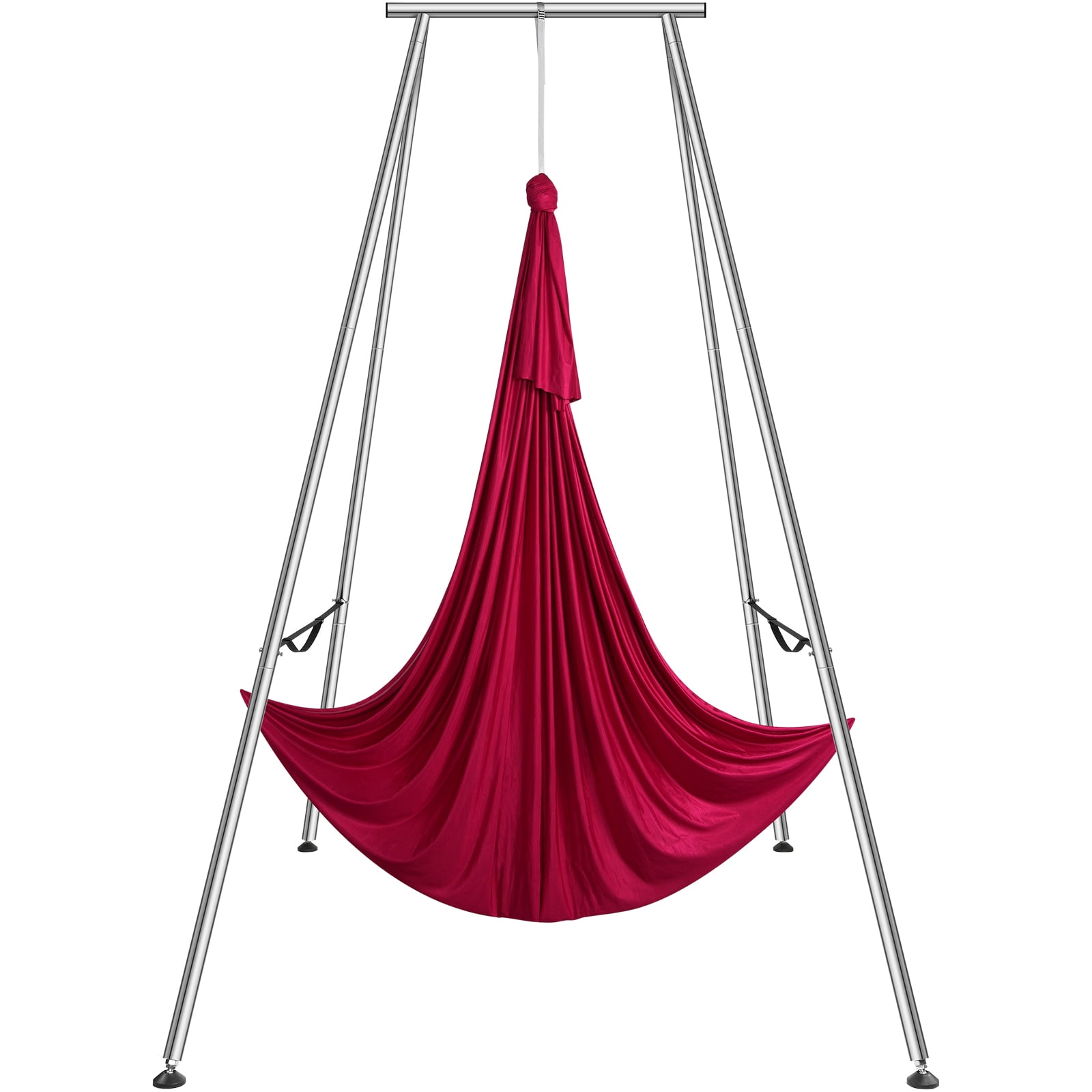 KFFKFF Airborne Yoga Structure & Hammock, 9.67 ft Tall Expert Yoga Swing Stand Accompanied by 6.6 Yards Airborne Hammock, Maximum 551.15 lbs Weight Limit, Yoga Apparatus for Airborne Yoga, Red