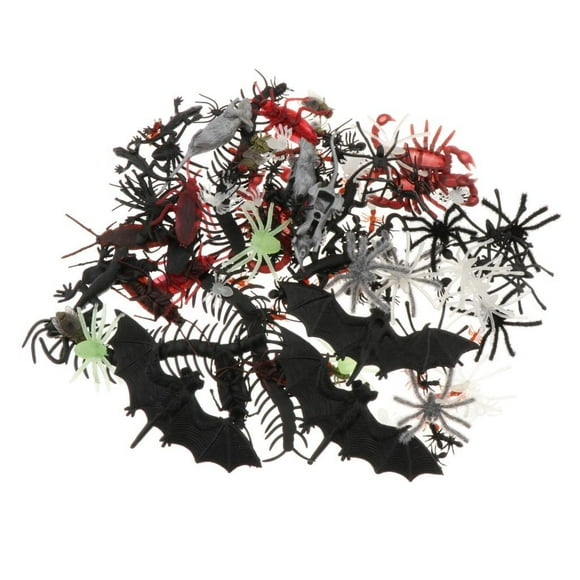 44/150 PCS Insectos realistas de plástico Figuras de insectos Juguetes surtidos Araña 150 piezas